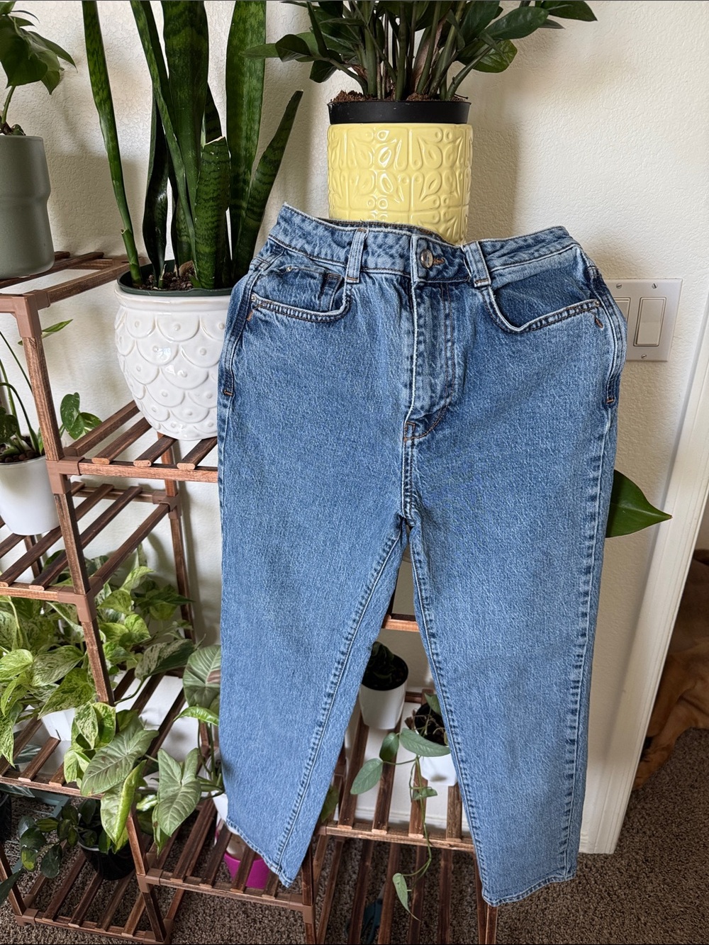 Zara High-Waist Blue Mom Jeans